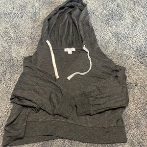 Grey Cropped Hoodie